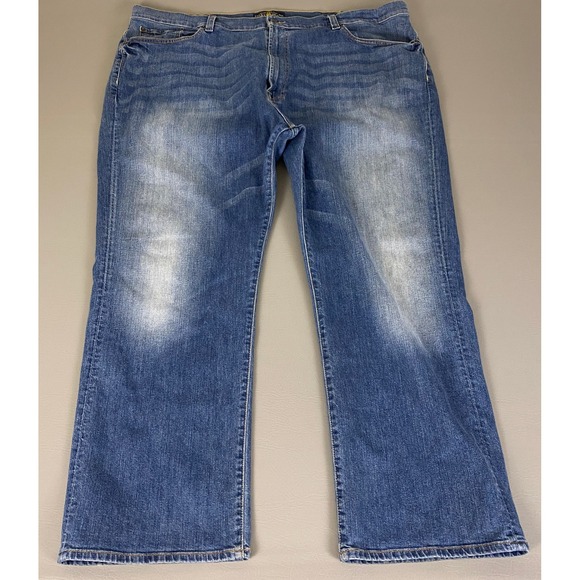 Lucky Brand 181 Relaxed Straight Leg Jeans Men's Size 50x32 Blue Denim Fade - Picture 1 of 14